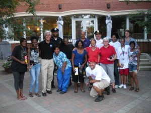 Councilwoman Mary Pat Clarke with City Officers and members of the community